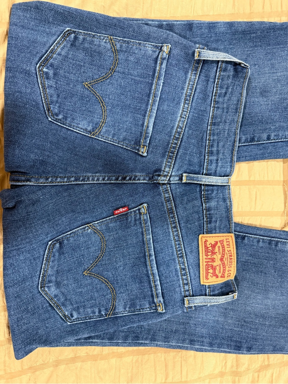 Levi's Women's Medium Blue Denim Overalls Jeans